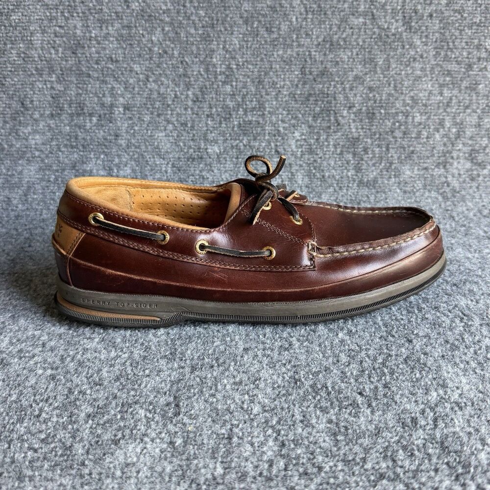 Sperry Top-Sider Gold Cup Men’s 10M Brown Leather Boat Shoes Vibram 0219444